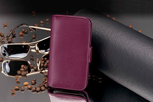 Cadorabo Funda Libro para LG Nexus 5 en Burdeos Violeta - Cubierta Proteccíon con Cierre Magnético e 3 Tarjeteros - Etui Case Cover Carcasa