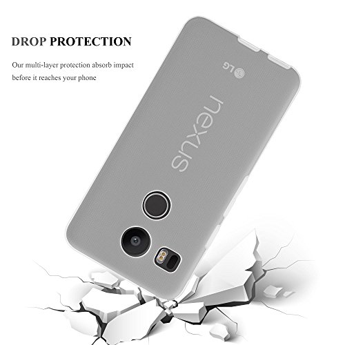 Cadorabo Funda para LG Nexus 5X en Transparente - Cubierta Proteccíon de Silicona TPU Delgada e Flexible con Antichoque - Gel Case Cover Carcasa Ligera
