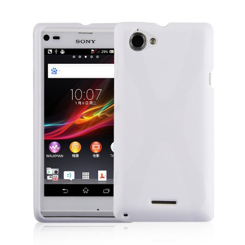 Cadorabo Funda para Sony Xperia L en Blanco MAGNESIO - Cubierta Proteccíon de Silicona TPU Delgada e Flexible con Antichoque - Gel Case Cover Carcasa Ligera