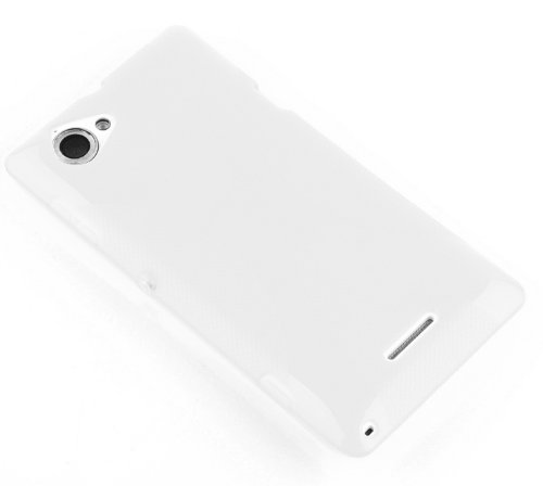 Cadorabo Funda para Sony Xperia L en Blanco MAGNESIO - Cubierta Proteccíon de Silicona TPU Delgada e Flexible con Antichoque - Gel Case Cover Carcasa Ligera