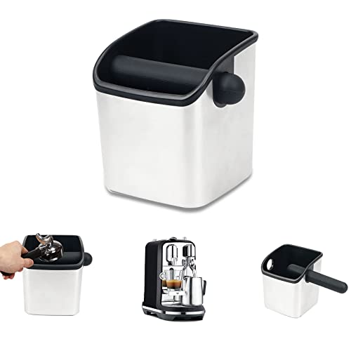 Café Knock Box Recipiente para los Posos del Café,Caja de golpe de café Espresso,Coffee Knock Containe,Caja de posos de café,Bote para la recogida y el reciclaje de los Posos Cafe,Contenedor Barista