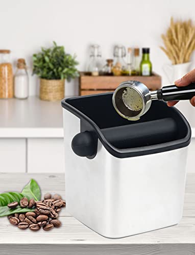 Café Knock Box Recipiente para los Posos del Café,Caja de golpe de café Espresso,Coffee Knock Containe,Caja de posos de café,Bote para la recogida y el reciclaje de los Posos Cafe,Contenedor Barista