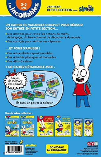 Cahier de vacances Simon - De la TPS à la PS: 2-3 ans