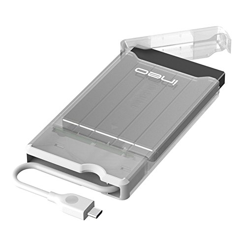 Caja con USB 3.1 Gen2 Tipo C para Disco Duro Externo 2.5'' - ElecGear USB-C 10Gbps Carcasa para SATA III HDD y SSD, Optimizado para SSD, SuperSpeed Hard Drive Enclosure, UASP, cable integrado