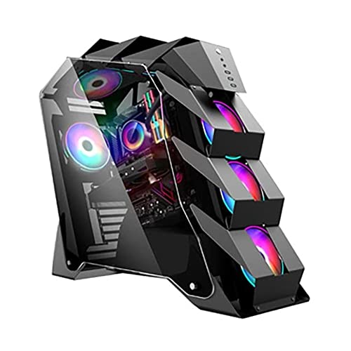 Caja de Ordenador ATX Ventilador De La Caja De Juegos Frente Refrigerado por Agua E/S USB 3.0 Penetración Lateral Ordenador Personal Ganger Caja PC Gaming (Color : Black, Size : 73x29x62.5cm)