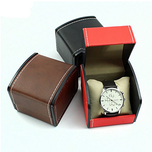 Caja de reloj con una sola ranura para guardar joyas, color marrón