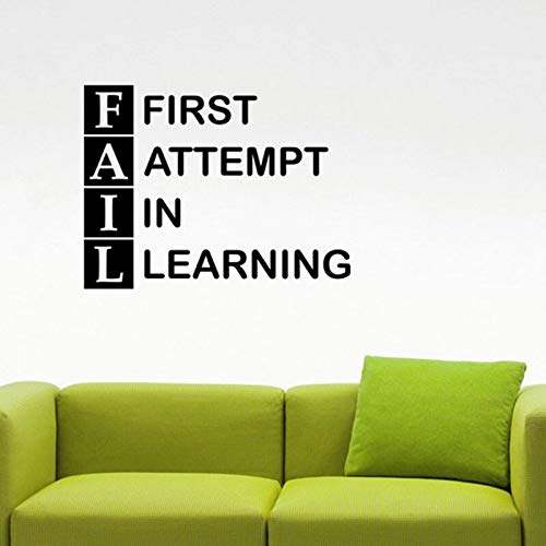 Calcomanía de pared con cita fallida, pegatina de motivación para el éxito del trabajo, educación, decoración Interior del hogar, pegatina de pared A7 57x73cm