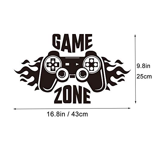 Calcomanías de pared de Game Zone, pegatinas de pared de control de jugador, decoración de vinilo extraíble para habitación de niños, hogar, sala de juegos (43 x 25 cm)