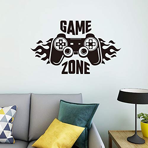 Calcomanías de pared de Game Zone, pegatinas de pared de control de jugador, decoración de vinilo extraíble para habitación de niños, hogar, sala de juegos (43 x 25 cm)