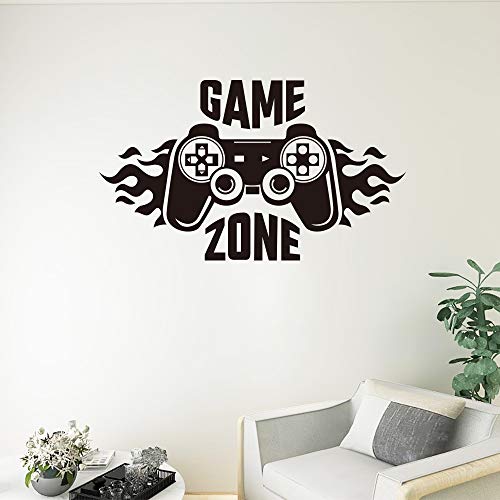 Calcomanías de pared de Game Zone, pegatinas de pared de control de jugador, decoración de vinilo extraíble para habitación de niños, hogar, sala de juegos (43 x 25 cm)