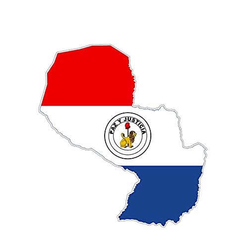 Calcomanías para automóviles Mapa de la etiqueta engomada del coche de la bandera de Paraguay Mapa de la calcomanía creativa Accesorios para automóviles 13. 5X7.4CM regalos para eventos