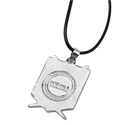 calhepco Collar con colgante de ala dual de Attack on Titan para cosplay de plata, cadena negra, regalo de juguete para hombres, mujeres y niños