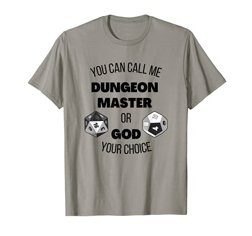 Call Me Dungeon and Master or God RPG Gaming Texto negro Camiseta