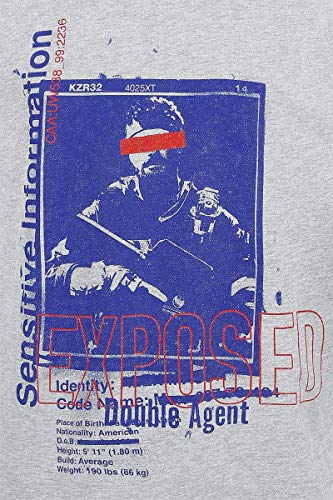 Call of Duty Black Ops: Cold War - Exposed Hombre Camiseta Gris L, 100% algodón, Regular