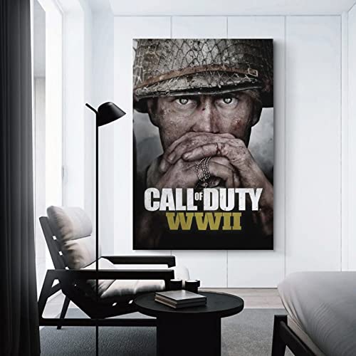 Call of Duty WWII - Póster de juego de la segunda guerra mundial para decoración de dormitorio familiar moderna para dormitorio y sala de estar, 20 x 30 cm