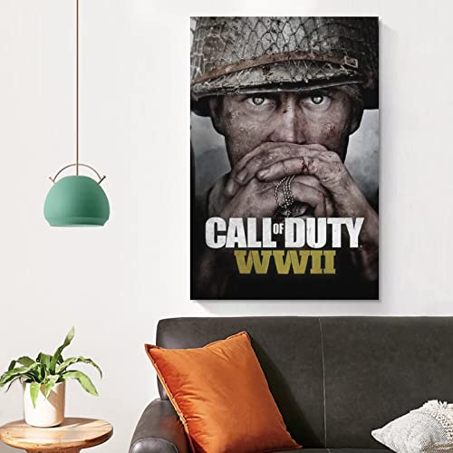Call of Duty WWII - Póster de juego de la segunda guerra mundial para decoración de dormitorio familiar moderna para dormitorio y sala de estar, 20 x 30 cm