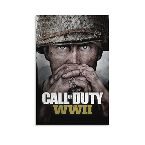 Call of Duty WWII - Póster de juego de la segunda guerra mundial para decoración de dormitorio familiar moderna para dormitorio y sala de estar, 20 x 30 cm