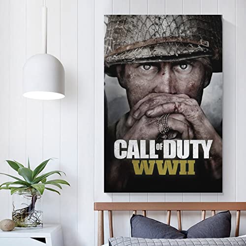 Call of Duty WWII - Póster de juego de la segunda guerra mundial para decoración de dormitorio familiar moderna para dormitorio y sala de estar, 20 x 30 cm