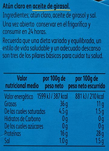 Calvo - Atún Claro en Aceite de Girasol, 80 gr, paquete de 24, total: 1920 gr