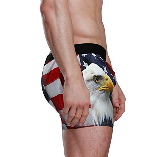 Calzoncillos Ultra Suaves con Bolsa de Bulbo Premium Ropa Interior cómoda para Hombres Boy Stretch Boxer Trunk Eagle American Flag Birds Mens Boxer Briefs