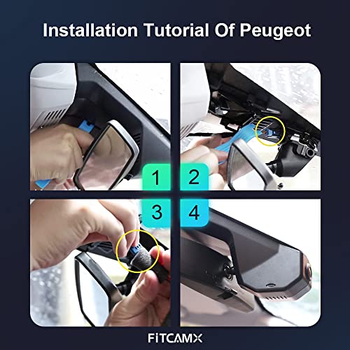 Cámara de Coche para Peugeot 3008/5008/CITROËN C5 Aircross/DS 7 Crossback E-Tense/DS 7 Crossback Ligne Noire, cámara encubierta dedicada Fitcamx 4K,Video WiFi UHD,Tarjeta de 64 GB