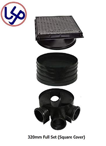 Cámara de inspección de alcantarilla de 320 mm con cubierta cuadrada - drenaje subterráneo