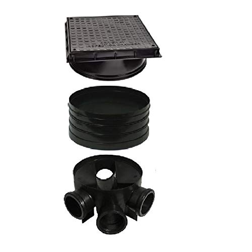 Cámara de inspección de alcantarilla de 320 mm con cubierta cuadrada - drenaje subterráneo