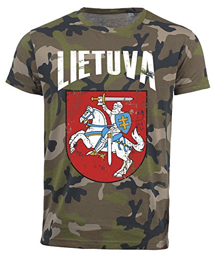 Camiseta de camuflaje Lituania del Mundial de 2018. - Vintage Destroy escudo D01 Negro M