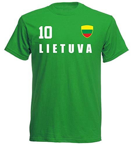 Camiseta de fútbol de Lituania del Mundial de fútbol 2018, color verde, ALL-10 verde M