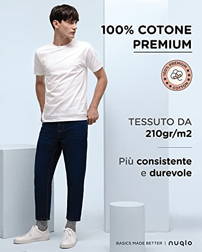 Camiseta de hombre sin logotipo | paquete de 2 o 3 | 100 % algodón | Pack camiseta básica | Casual – gimnasio – Deportivo – Urban | Multipack Idea regalo | Pack 2 | Pack 3, Pack de 2 | Blanco, S