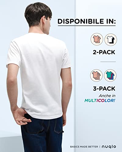 Camiseta de hombre sin logotipo | paquete de 2 o 3 | 100 % algodón | Pack camiseta básica | Casual – gimnasio – Deportivo – Urban | Multipack Idea regalo | Pack 2 | Pack 3, Pack de 2 | Blanco, S