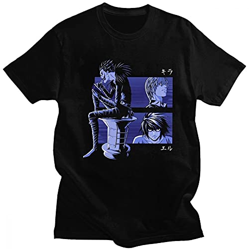 Camiseta Death Note, Camiseta de Manga Corta de algodón con Cuello Redondo para Hombres y Mujeres