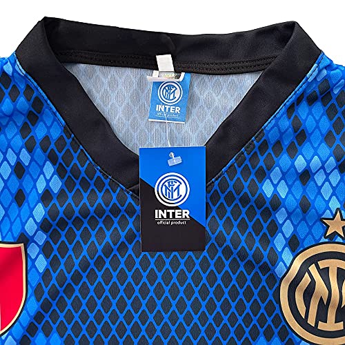 Camiseta del Inter Joaquìn Correa 19 Home 2021 2022, réplica oficial (Talla 2, 4, 6, 8, 10, 12 años, niño, niño) (Talla S, M, L, XL, XXL, Adulto) azul, negro, dorado, 100% poliéster