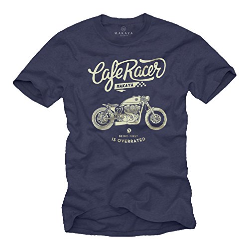 Camiseta Moto GP - Vintage Harley Biker T-Shirt Hombre Motocross Ropa Azul L