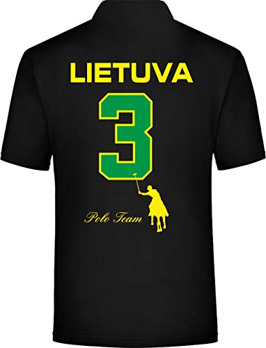 Camiseta polo del equipo Lituania. Negro L