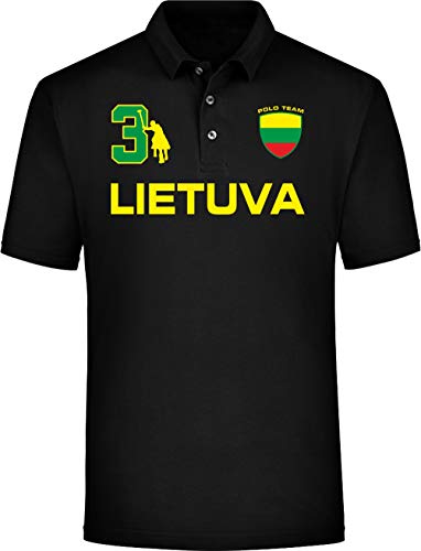 Camiseta polo del equipo Lituania. Negro L