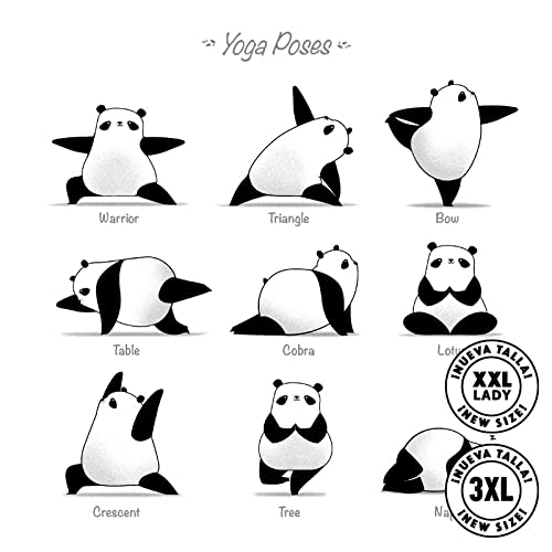 Camiseta Yoga Panda - Yogi - 100% Algodón - Serigrafía Blanco - Talla S