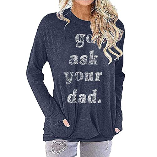 Camisetas Superiores de Manga Larga para Mujer Sudadera Holgada Informal Blusa con Capucha para Mujer Jersey Tops Sudadera Irregular con Cuello Redondo Holgada de Gran tamaño Blusa Tipo Jersey