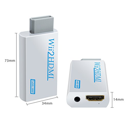 CAMWAY Wii to HDMI Converter, Adaptador de Wii a hdmi, Escala la Señal de Wii a 720p y 1080p, Adaptador de Convertidor de Video Wii a Hdmi 720p o 1080p HD HDTV con Audio de 3.5 mm