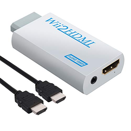 CAMWAY Wii to HDMI Converter, Adaptador de Wii a hdmi, Escala la Señal de Wii a 720p y 1080p, Adaptador de Convertidor de Video Wii a Hdmi 720p o 1080p HD HDTV con Audio de 3.5 mm