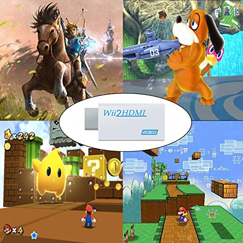 CAMWAY Wii to HDMI Converter, Adaptador de Wii a hdmi, Escala la Señal de Wii a 720p y 1080p, Adaptador de Convertidor de Video Wii a Hdmi 720p o 1080p HD HDTV con Audio de 3.5 mm