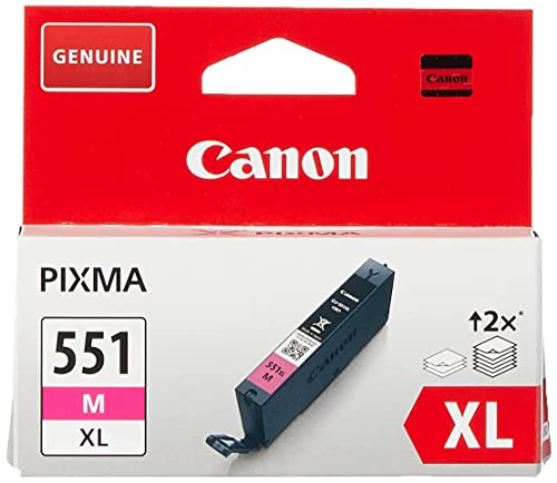 Canon CLI-551XL M Cartucho de tinta original Magenta XL para Impresora de Inyeccion de tinta Pixma iP7250-iP8750-iX6850-MG5450-MG5550-MG5650-MG6350-MG6450-MG6650-MG7150-MG7550-MX725-MX925
