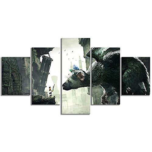 Canvas Wall Art 5 Piece Mural Oil Painting Pictures The Last Guardian Art Print Images Modern Home Decoration Wallpaper Framed