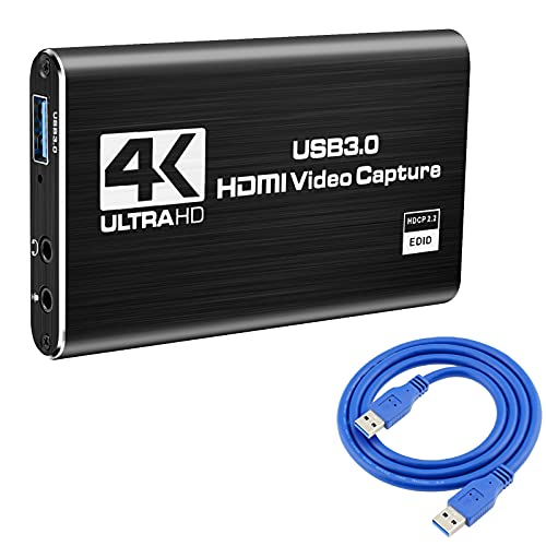 Capturadora de Video Audio, Capturadora HDMI, Dispositivo de Captura de vídeo USB3.0 1080P para Nintendo Switch, PS4, PS5, Xbox One Apto para transmisión en Vivo,Grabación del Juego