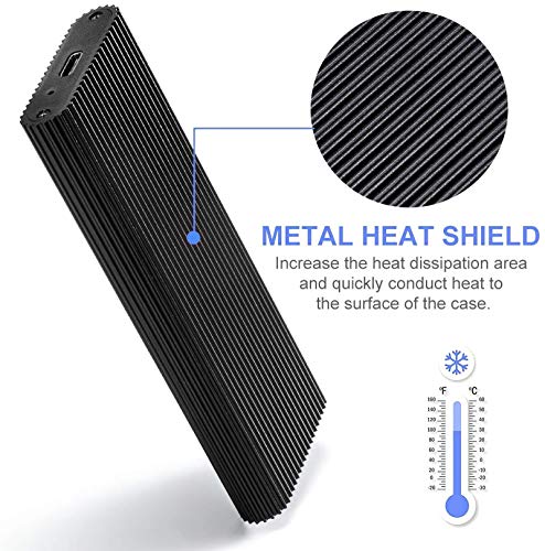 Carcasa M.2 NVMe Caja Externa USB 3.1 Gen2 PCIe SSD Adaptador 10 Gbps UASP, POSUGEAR Estuche De Disco Duro Tipo C para M-Key y M + B 2230/2242 / 2260/2280