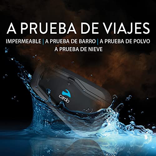 Cardo FRC1P001 FREECOM 1 Plus para Motocicleta 2 Vías Bluetooth Sistema De Comunicación Auriculares, Negro, Individual