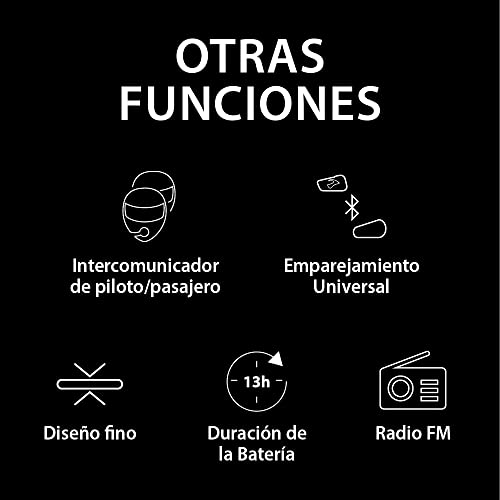 Cardo FRC1P001 FREECOM 1 Plus para Motocicleta 2 Vías Bluetooth Sistema De Comunicación Auriculares, Negro, Individual