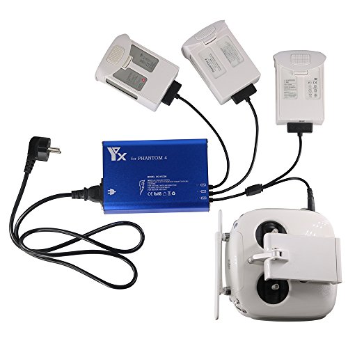 Cargador de bater¨ªa r¨¢Pido 4 en 1 para bater¨ªa Drone Serie Phantom 4 y Control Remoto