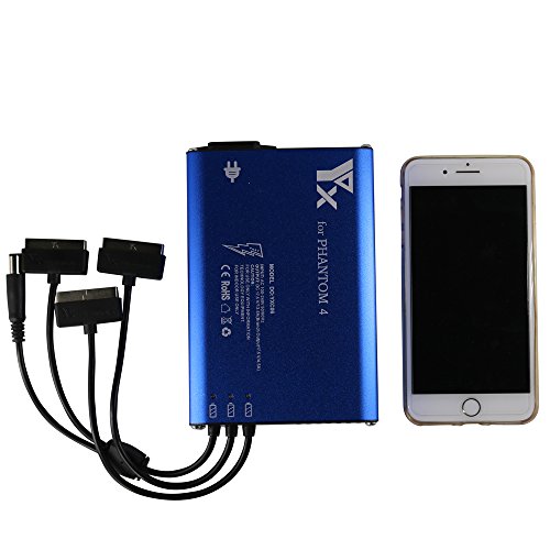 Cargador de bater¨ªa r¨¢Pido 4 en 1 para bater¨ªa Drone Serie Phantom 4 y Control Remoto