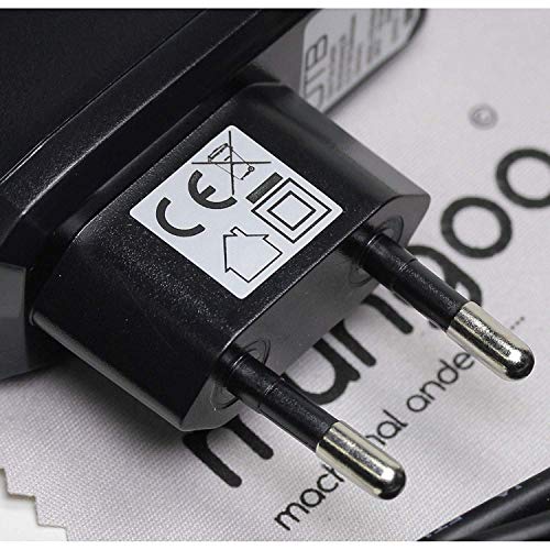 Cargador para BQ Aquaris E5s, Aquaris M2017/M5/V, Aquaris U lite, Aquaris U Plus, Aquaris U2 lite, Aquaris X5 Plus, cargador de red rápido de 2 A OTB con paño de limpieza mungoo para pantalla